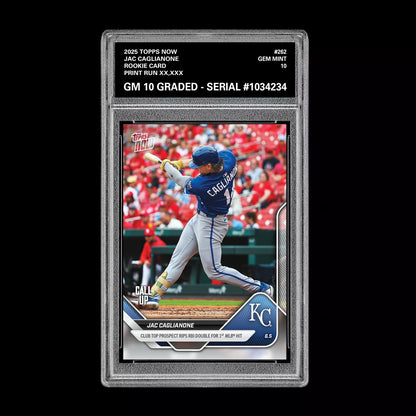 Graded 10 Jac Caglianone 2025 Topps Now #262 GEM Mint Rookie Card RC  Baseball