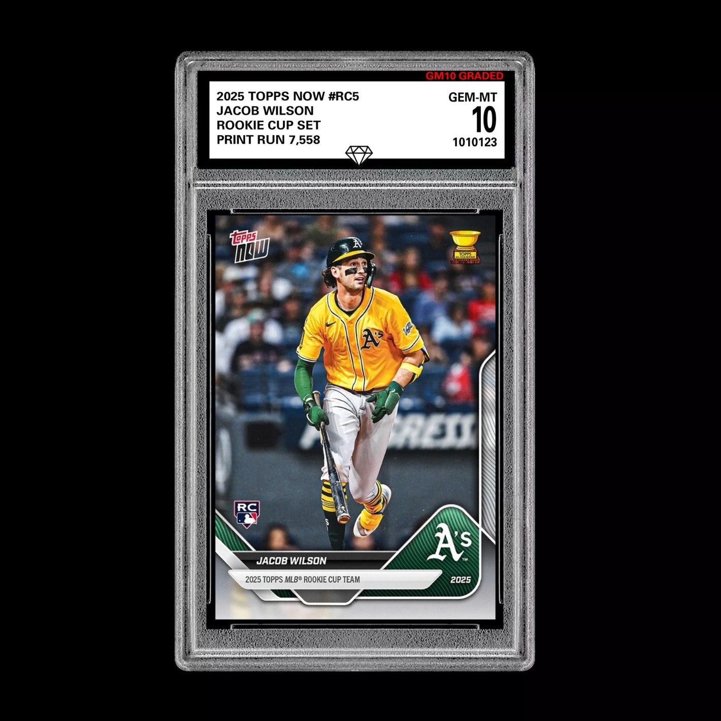Graded 10 Jacob Wilson RC Rookie Cup 2025 Topps Now ATHLETICS Baseball