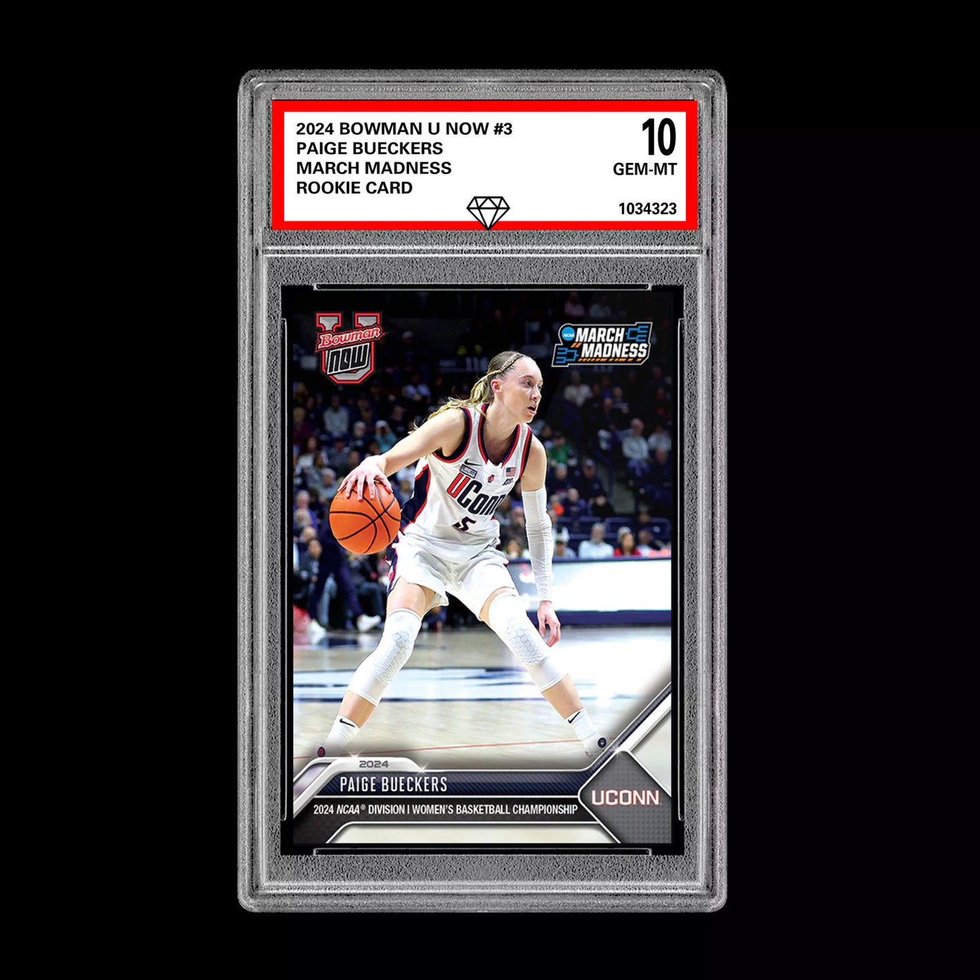 Graded 10 Paige Bueckers 2024 Bowman U Now #3 March Madness RC Rookie Basketball