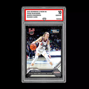 Graded 10 Paige Bueckers 2024 Bowman U Now #3 March Madness RC Rookie Basketball