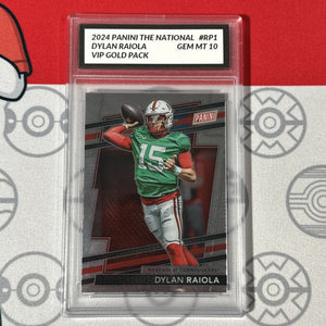 Graded 10 DYLAN RAIOLA 2024 National VIP Gold Pack #RP1 RC Rookie Card Nebraska Football