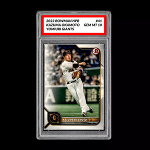 GRADED 10 2022 BOWMAN NPB KAZUMA OKAMOTO #41  BLUE JAYS PROSPECT Baseball