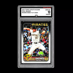 Graded 10 Paul Skenes Rookie DEBUT Card 2024 MLB TOPPS UPDATE US288 Pirates RC Baseball