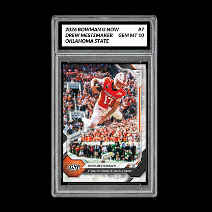 Graded 10 Drew Mestemaker 2026 Topps NOW #7 Oklahoma State  PRESALE Football
