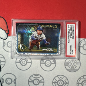 Graded 10 2024 TOPPS ALL STAR GAME FOIL STAMPED ASG CARD BOBBY WITT JR #254 Baseball