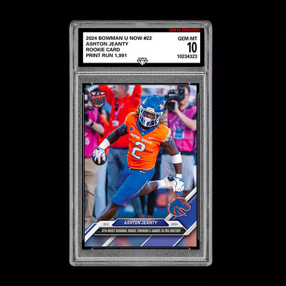 Graded 10 Ashton Jeanty RC Rookie 2024 Bowman U Now Football Card #22 Heisman Football