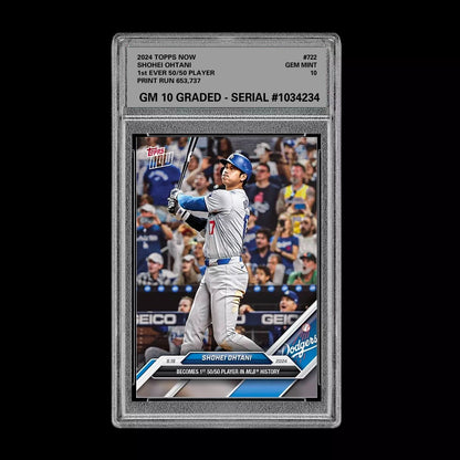 GRADED 10 💥Shohei Ohtani 50/50 2024 MLB TOPPS NOW Card 722 First Ever! Baseball