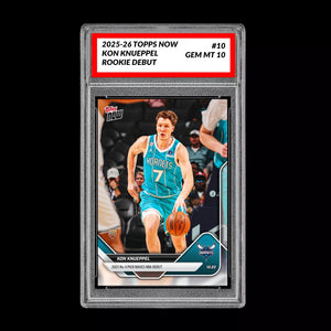 Graded 10 Kon Knueppel Rookie Card #10 RC 2025-26 Topps Now Basketball Hornets Basketball