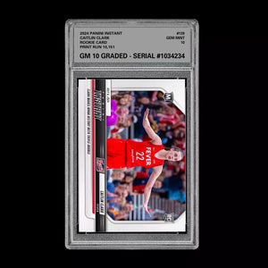 GRADED 10 Caitlin Clark #139 RC Rookie Card 2024 Panini Instant Indiana Fever Basketball