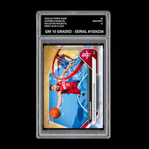 Graded 10 Alperen Sengun #4 2025-26 TOPPS NOW Basketball - Presale Basketball