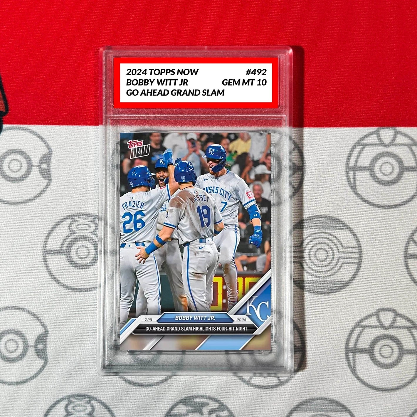Graded 10 2024 Topps Now MLB #492 Bobby Witt Jr. Kansas City Royals Baseball