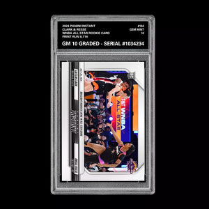 Graded 10 CAITLIN CLARK & ANGEL REESE 164 All Star RC ROOKIE 2024 Panini Instant Basketball