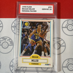 Graded 10 1990-91 Fleer Basketball Reggie Miller #78 Indiana Pacers GEM MINT Basketball