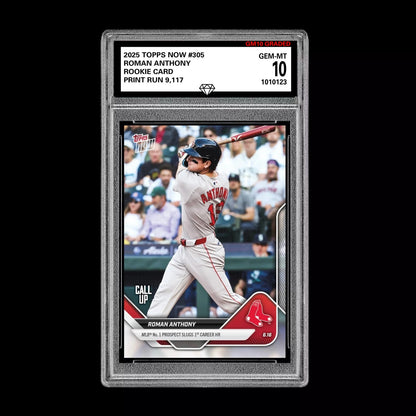 Graded 10 Roman Anthony RC Rookie 2025 Topps NOW #305 Call-Up Red Sox Baseball Baseball