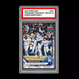 Graded 10 Yoshinobu Yamamoto  WORLD SERIES Game 7 2025 MLB Topps NOW 925 Presale Baseball