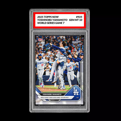 Graded 10 Yoshinobu Yamamoto  WORLD SERIES Game 7 2025 MLB Topps NOW 925 Presale Baseball