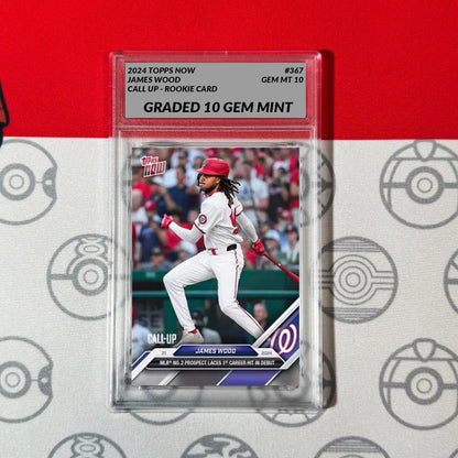 Graded 10 Call Up 2024 MLB TOPPS NOW James Wood Card #367 Rookie RC Card Baseball