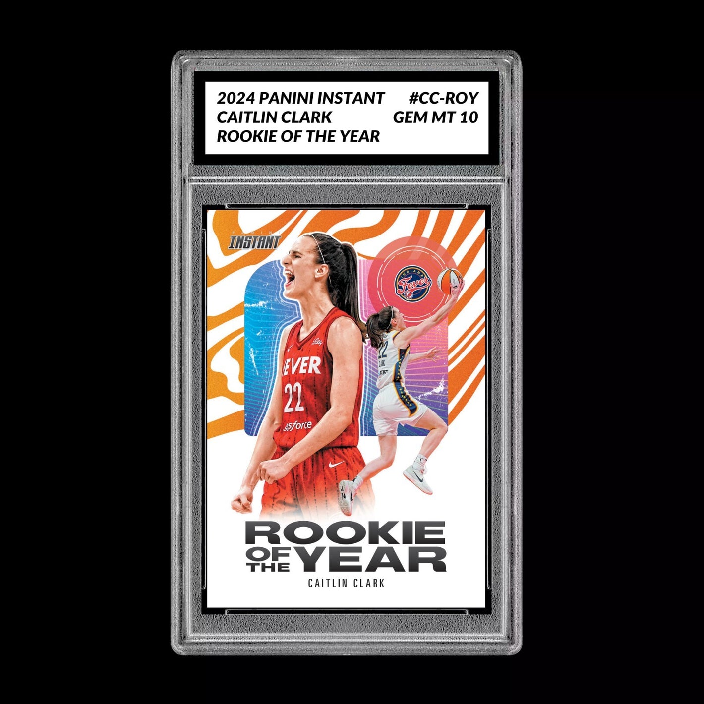 Graded 10 CAITLIN CLARK ROOKIE OF THE YEAR 2024 Panini Instant #CCROY RC Card Basketball