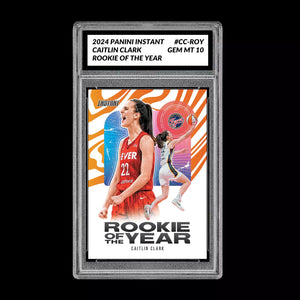 Graded 10 CAITLIN CLARK ROOKIE OF THE YEAR 2024 Panini Instant #CCROY RC Card Basketball