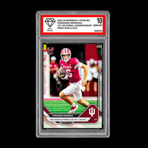 Graded 10 Fernando Mendoza #67 Indiana Hoosiers  2025-26 Bowman U NOW PRESALE Football
