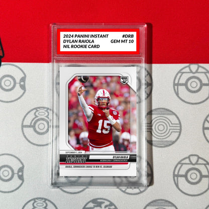 Graded 10 DYLAN RAIOLA RC Rookie Card 2024 Panini Instant #DRB Nebraska Football