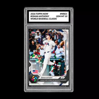 Graded 10 Roman Anthony 2026 Topps NOW #WB21 World Baseball Classic PRESALE Baseball