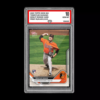 Graded 10 Tomoyuki Sugano RC Debut Rookie 2025 MLB TOPPS NOW Card 43  Baseball