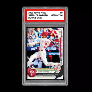 Graded 10 Justin Crawford #9 RC Rookie 2026 Topps Now MLB Opening Day  Baseball