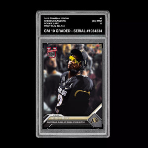 SHEDEUR SANDERS 2023 BOWMAN U NOW GRADED 10 ROOKIE CARD COLORADO BUFFALOES RC Football