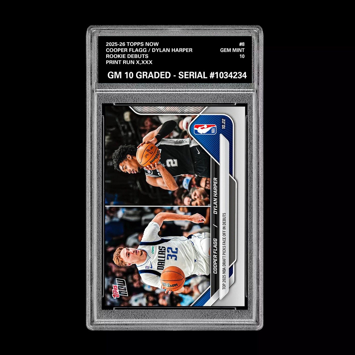 Graded 10 COOPER FLAGG  / DYLAN HARPER ROOKIE RC 2025-26 TOPPS NOW  - Presale Basketball