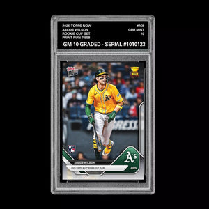 Graded 10 Jacob Wilson RC Rookie Cup 2025 Topps Now ATHLETICS Baseball
