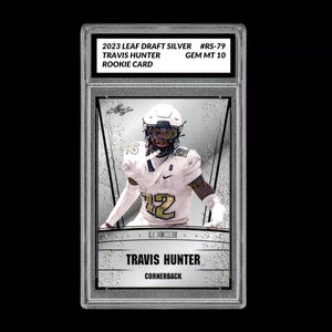 Travis Hunter 2023 Leaf Draft Silver Graded 10 Rookie Card RC Colorado Buffaloes Football