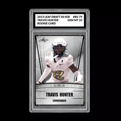 Travis Hunter 2023 Leaf Draft Silver Graded 10 Rookie Card RC Colorado Buffaloes Football