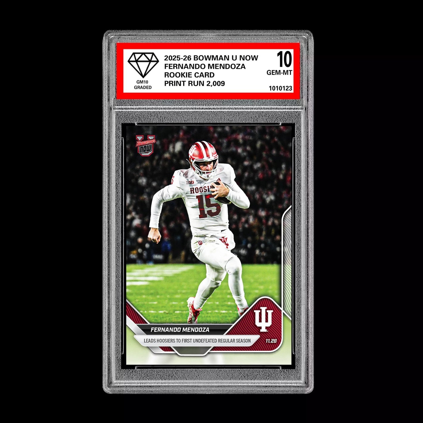 Graded 10 Fernando Mendoza RC Rookie Card 2025-26 Bowman U Topps Now #52 Presale Football
