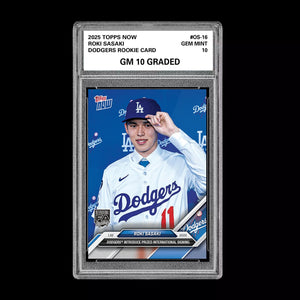 Graded 10 Roki Sasaki 2025 MLB TOPPS NOW OS-16 LA Prized Dodgers FA Baseball