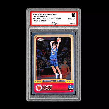 Graded 10 2024 COOPER FLAGG Topps Chrome RC Rookie McDonald’s All American #28 Basketball