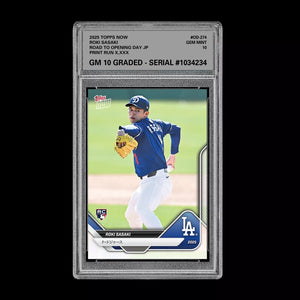 Graded 10 Roki Sasaki RC Japan 2025 Topps Now Road to Opening Day OD-274  Baseball