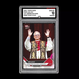 Graded 10 2025 Topps Now 1st American Pope #POPE Pope Leo XIV RC Rookie