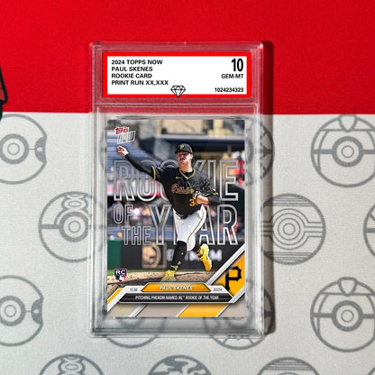Graded 10 Paul Skenes NL ROY RC Of Year 2024 MLB Topps NOW OS-2 Rookie Baseball