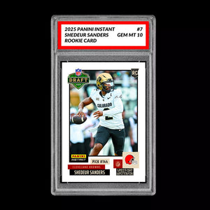 Graded 10 Shedeur Sanders #7 RC Rookie 2025 Panini Instant NFL Cleveland Browns Football