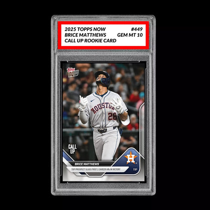 Graded 10 Brice Matthews 2025 Topps Now #449 Call Up Rookie RC Houston  Baseball