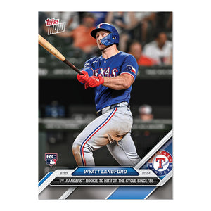 Graded 10 Card Wyatt Langford 2024 MLB TOPPS NOW® #364 Rookie RC Rangers Baseball,Football