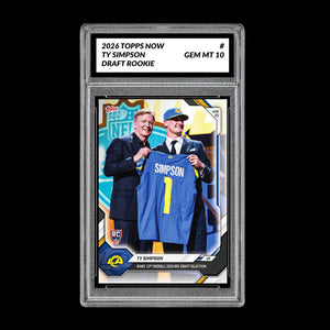 Graded 10 Ty Simpson 2026 TOPPS NOW RC Rookie Card Rams PRESALE Football