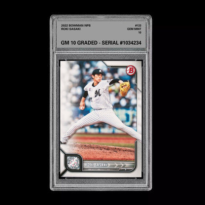 Graded 10 ROKI SASAKI LA Dodgers RC Rookie 1st 2022 Bowman NPB Japanese  Baseball