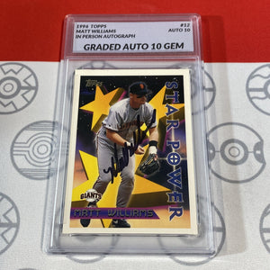 Graded 10 1996 Topps  Matt Williams #12 San Francisco Giants  Autographed Signed Baseball