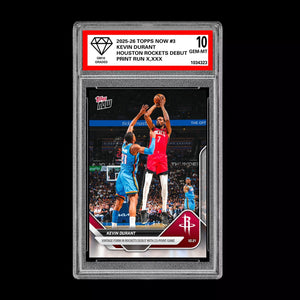 Graded 10 KEVIN DURANT #3 2025-26 TOPPS NOW Basketball ROCKETS - Presale Basketball