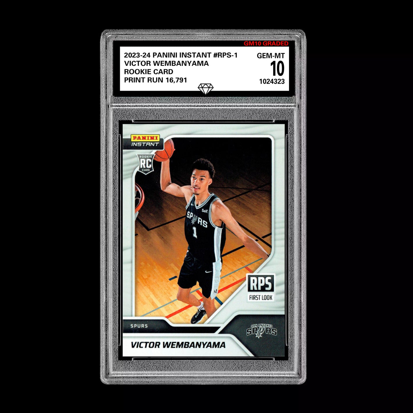 Graded 10 Victor Wembanyama 2023-24 Panini Instant #RPS-1 1st Rc Rookie Basketball