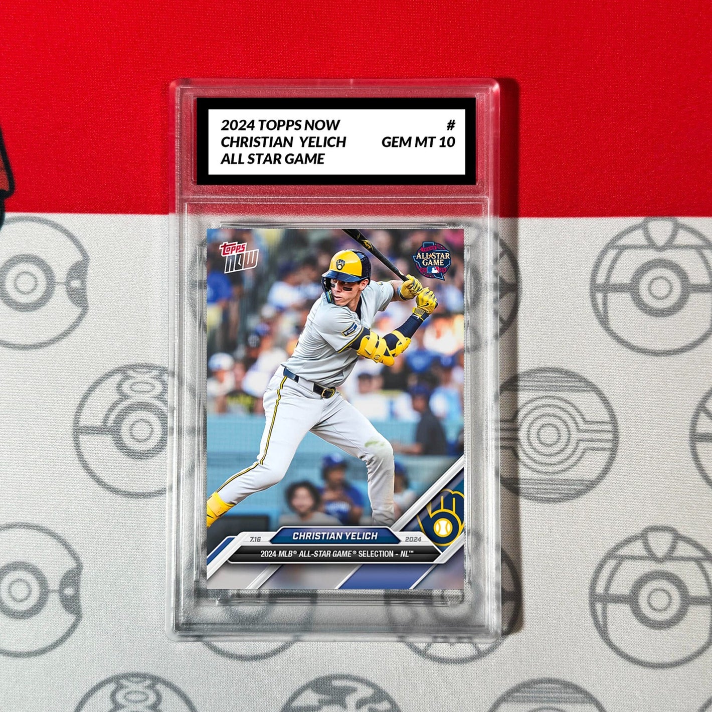 Graded 10 2024 Topps Now CHRISTIAN YELICH All Star BREWERS Baseball