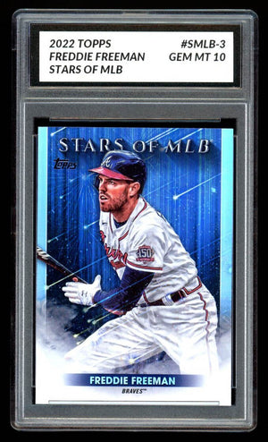 GRADED 10 FREDDIE FREEMAN 2022 TOPPS STARS OF MLB DODGERS #SMLB-3 Baseball