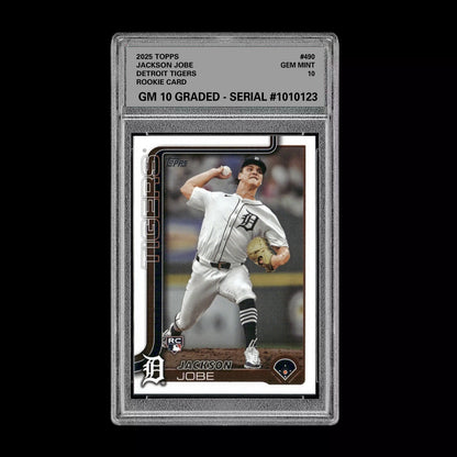 Graded 10 Jackson Jobe Rookie Card #490 2025 Topps Series 2 Detroit Tigers Baseball